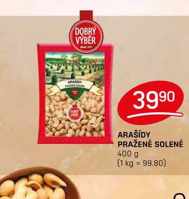 ARAŠÍDY PRAŽENÉ SOLENÉ 400 g 