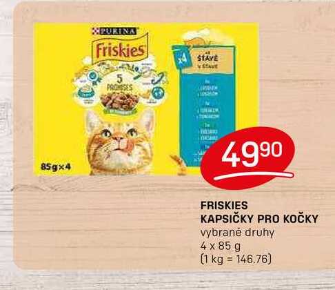 FRISKIES KAPSIČKY PRO KOČKY vybrané druhy 4 x 85 g 