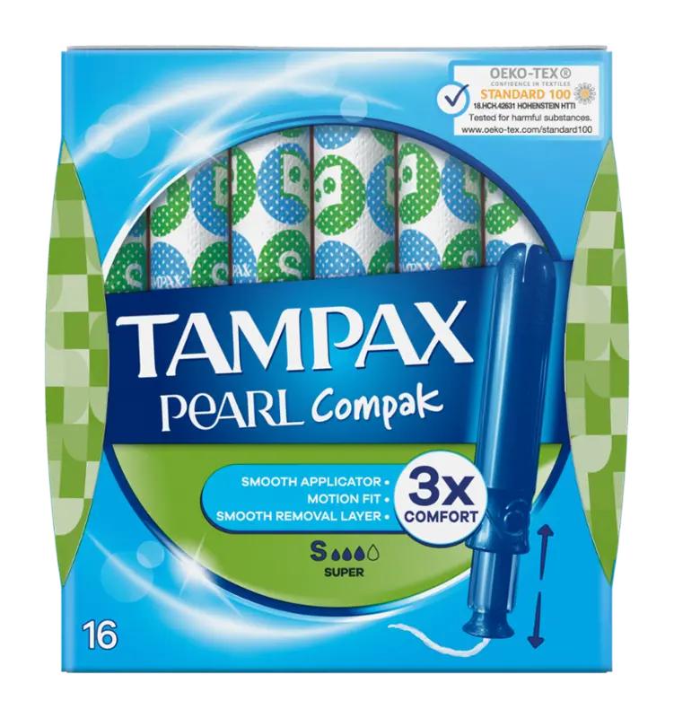 Tampax Tampony s aplikátorem Compak Pearl Super, 16 ks