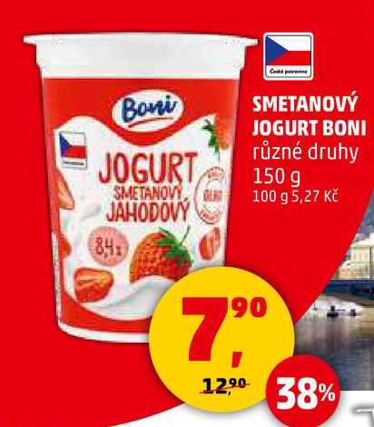 SMETANOVÝ JOGURT BONI různé druhy, 150 g 