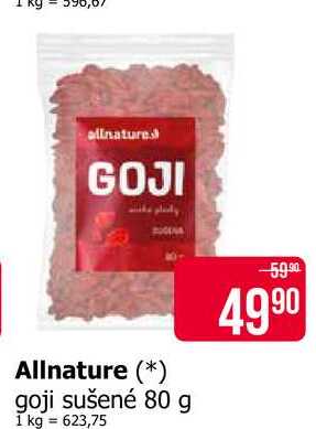 Allnature goji sušené 80 g 