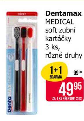 Dentamax MEDICAL soft zubní kartáčky 3 ks, různé druhy 