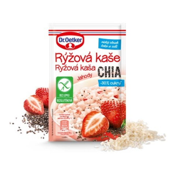 Dr. Oetker Rýžová kaše Jahody, Chia semínka, bez lepku