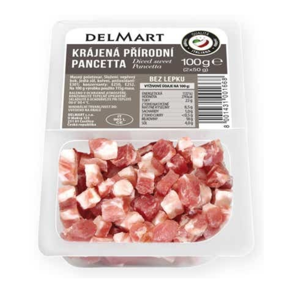 Delmart Krájená přírodní pancetta (2x50g)