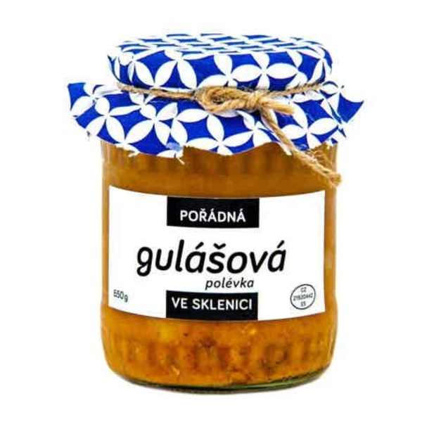 Pořádně ve sklenici Gulášová polévka