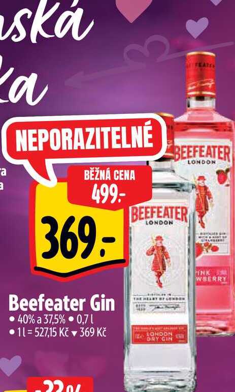   Beefeater Gin 40% a 37,5% 0,7 l