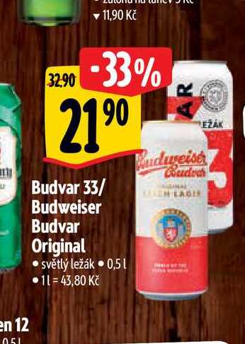   Budvar 33/ Budweiser Budvar Original 0,5 l