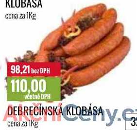 DEBRECÍNSKÁ KLOBÁSA cena za 1Kg 