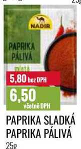 PAPRIKA SLADKÁ, PAPRIKA PÁLIVÁ 25g 