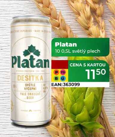 Platan 10 0,5L světlý plech  