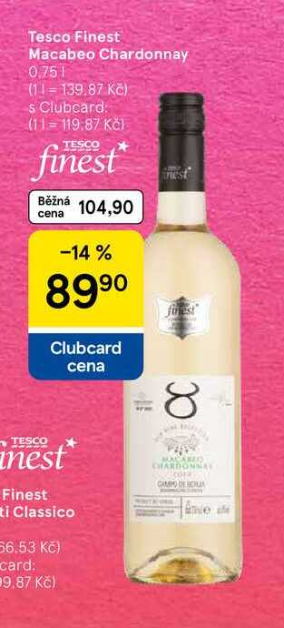 Tesco Finest Macabeo Chardonnay, 0,75 l