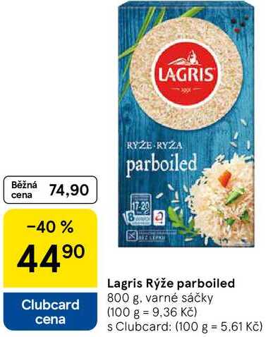 Lagris Rýže parboiled, 800 g. varné sáčky 