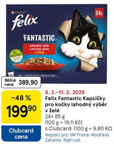 Felix Fantastic Kapsičky pro kočky lahodný výběr v želé, 24× 85 g