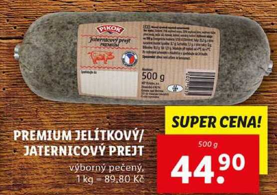 PREMIUM JELÍTKOVÝ/JATERNICOVÝ PREJT, 500 g