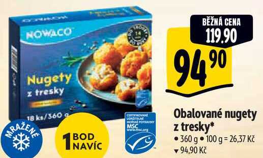 Obalované nugety z tresky, 360 g 