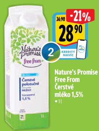 Nature's Promise Free From Čerstvé mléko 1,5%, 1 l 