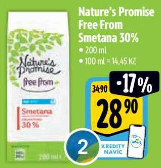 Nature's Promise Free From Smetana 30%, 200 ml 