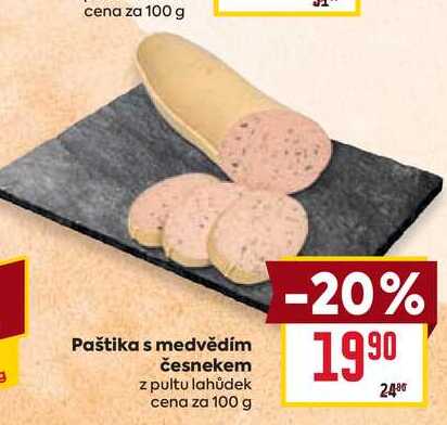 Paštika s medvědím česnekem z pultu lahůdek cena za 100g