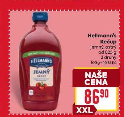 Hellmann's Kečup jemný, ostrý od 825 g 