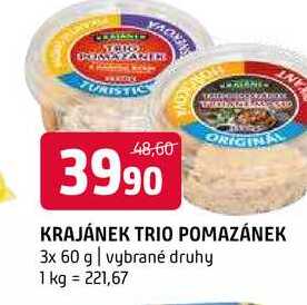 Krajánek trio pomazánek 3x60g