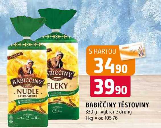 Babiččiny těstoviny 330 g vybrané druhy 