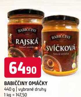 Babiččiny omáčky 440 g vybrané druhy 