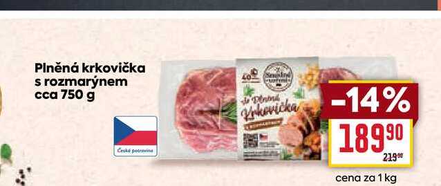 Plněná krkovička s rozmarýnem cca 750 g