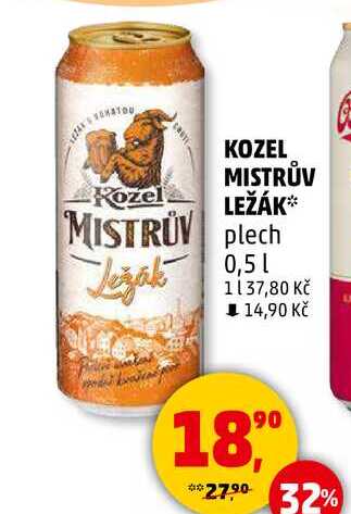 KOZEL MISTRŮV LEŽÁK, plech, 0,5 l 