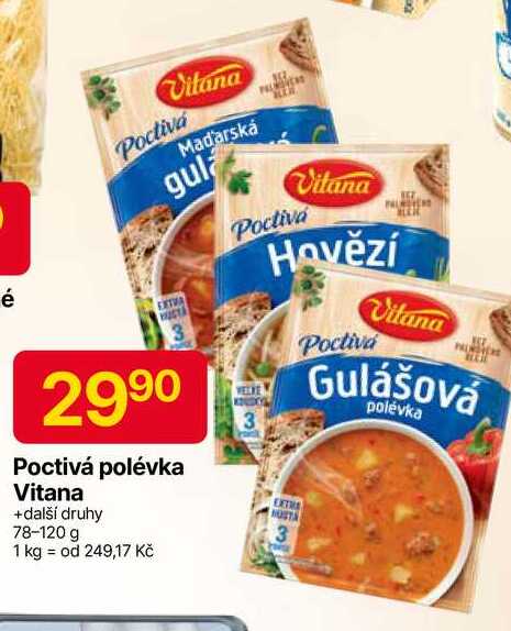 Vitana Poctivá polévka, vybrané druhy 120g