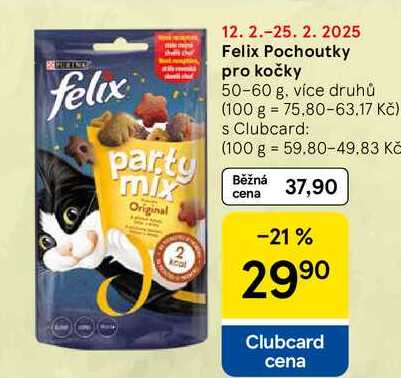 Felix Pochoutky pro kočky, 50-60 g, více druhů 