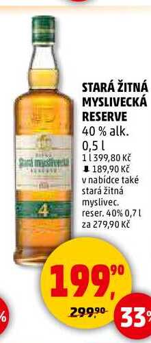 STARÁ ŽITNÁ MYSLIVECKÁ RESERVE 40 % alk., 0,5 l