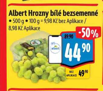 Albert Hrozny bílé bezsemenné 500 g 