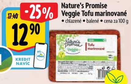 Nature's Promise Veggie Tofu marinované, cena za 100 g 