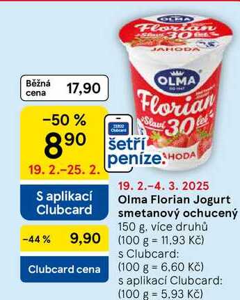 Olma Florian Jogurt smetanový ochucený, 150 g