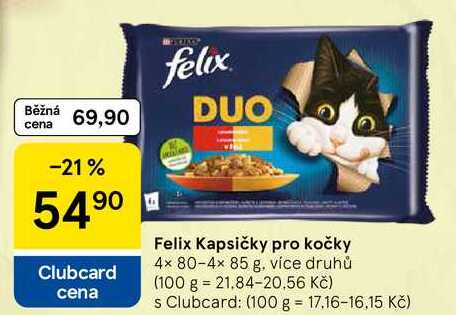 Felix Kapsičky pro kočky, 4x 85 g 