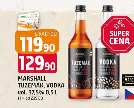 MARSHALL TUZEMÁK, VODKA vol. 37,5% 0,5l