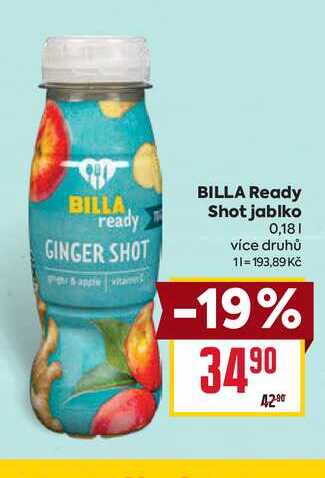 BILLA Ready Shot jablko 0,18l