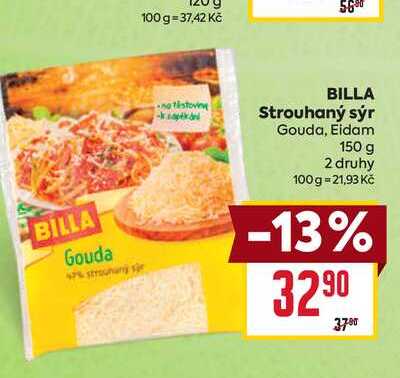 BILLA Strouhaný sýr Gouda, Eidam 150 g 