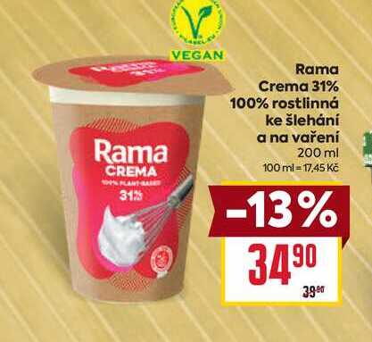 Rama Crema 31% 100% rostlinná ke šlehání a na vaření 200 ml 