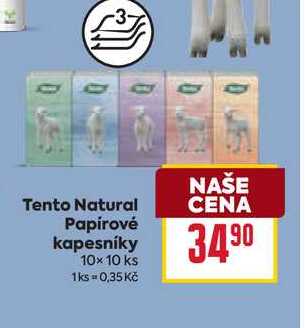 Tento Natural Papírové kapesníky 10x10 ks 