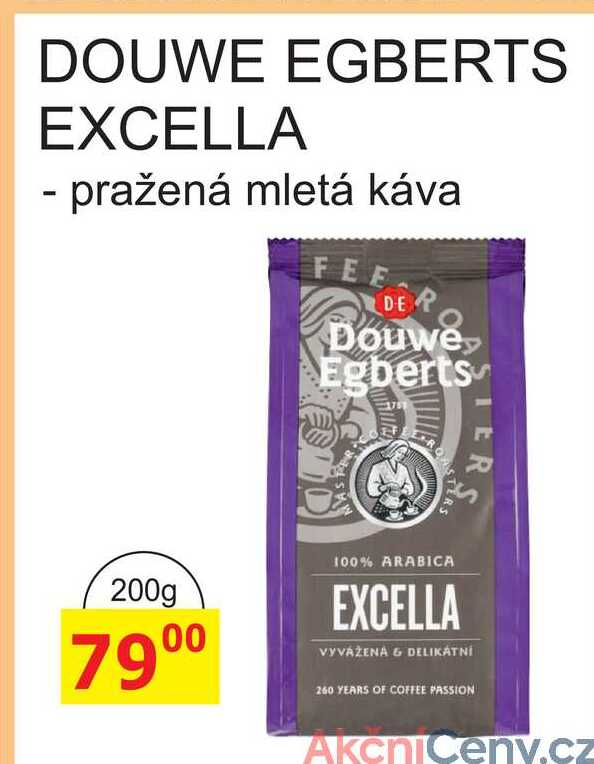 DOUWE EGBERTS EXCELLA - pražená mletá káva 200g v akci