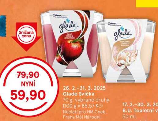 Glade Svíčka, 70 g, vybrané druhy