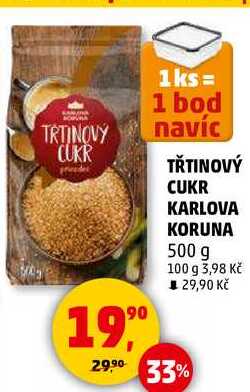 TŘTINOVÝ CUKR KARLOVA KORUNA, 500 g 