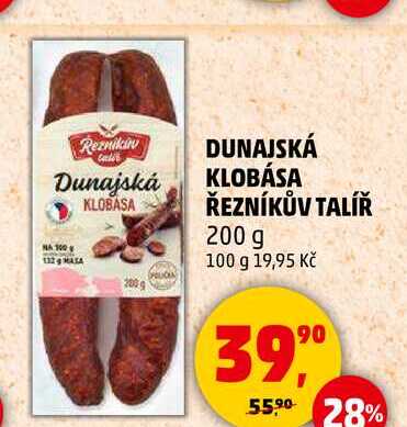 DUNAJSKÁ KLOBÁSA ŘEZNÍKŮV TALÍŘ, 200 g 