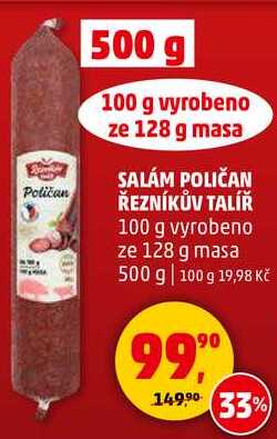 SALÁM POLIČAN ŘEZNÍKŮV TALÍŘ, 100 g