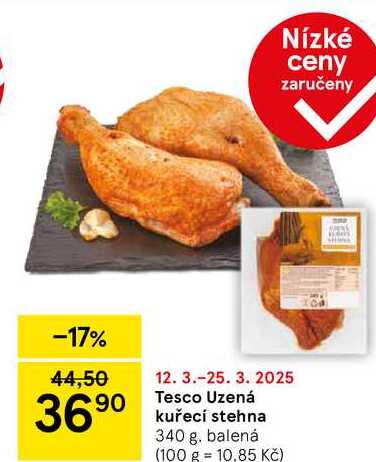 Tesco Uzená kuřecí stehna, 340 g