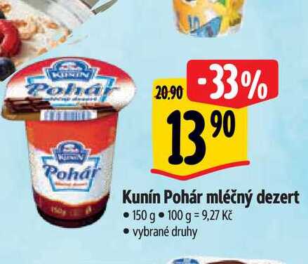  Kunín Pohár mléčný dezert 150 g 