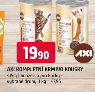 Axi kompletní krmivo kousky 415 g konzerva pro kočky vybrané druhy