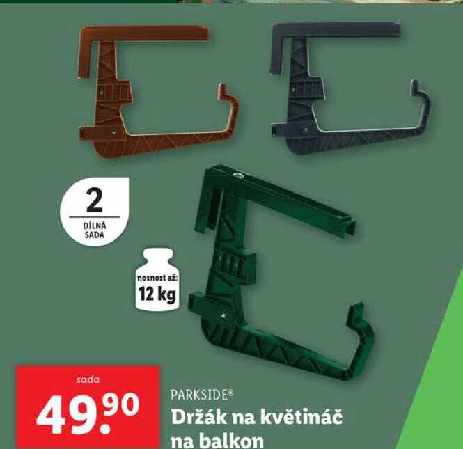 Držák na květináč na balkon, 2dílná sada