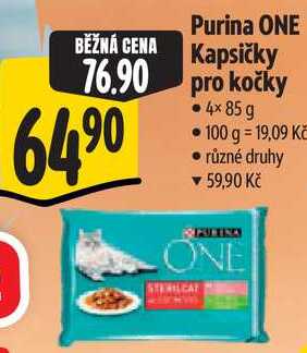 Purina ONE Kapsičky pro kočky, 4x 85 g 